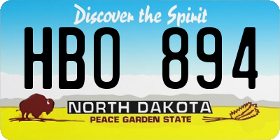 ND license plate HBO894