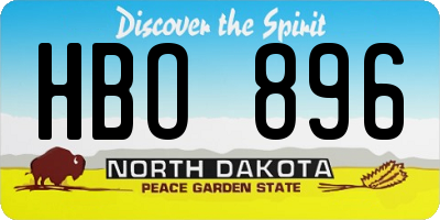 ND license plate HBO896