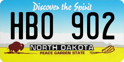 ND license plate HBO902