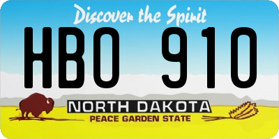 ND license plate HBO910