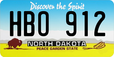 ND license plate HBO912