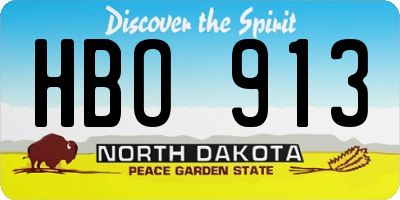 ND license plate HBO913