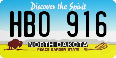 ND license plate HBO916