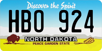 ND license plate HBO924