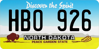 ND license plate HBO926