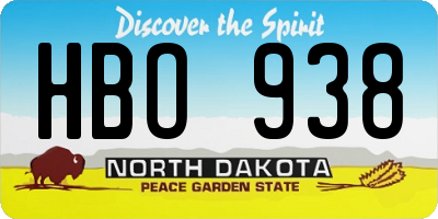 ND license plate HBO938