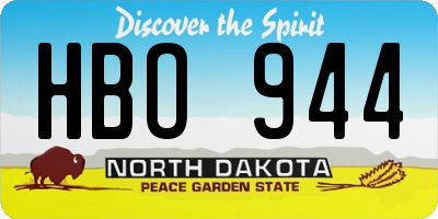 ND license plate HBO944