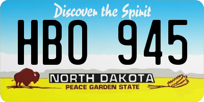 ND license plate HBO945