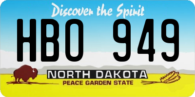 ND license plate HBO949