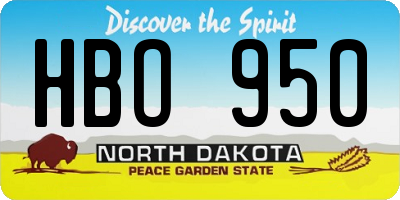 ND license plate HBO950