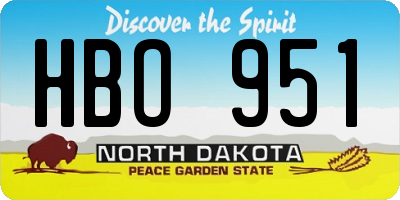 ND license plate HBO951