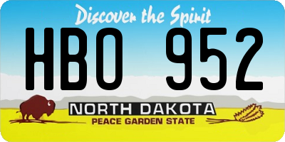 ND license plate HBO952