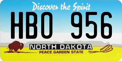 ND license plate HBO956