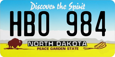 ND license plate HBO984