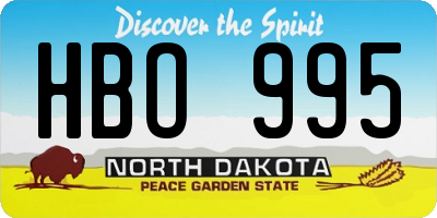 ND license plate HBO995