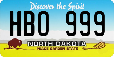 ND license plate HBO999