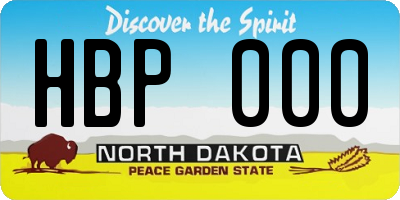 ND license plate HBP000