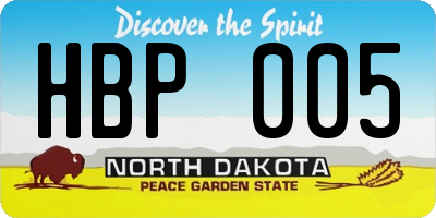 ND license plate HBP005