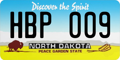 ND license plate HBP009