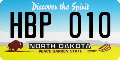 ND license plate HBP010