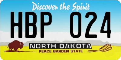 ND license plate HBP024