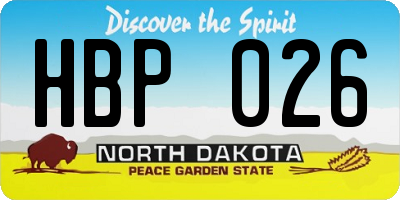 ND license plate HBP026