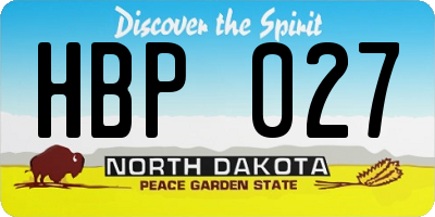 ND license plate HBP027