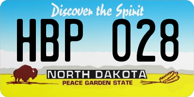 ND license plate HBP028