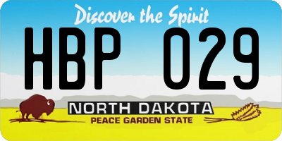 ND license plate HBP029