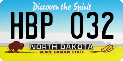 ND license plate HBP032