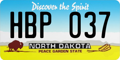 ND license plate HBP037