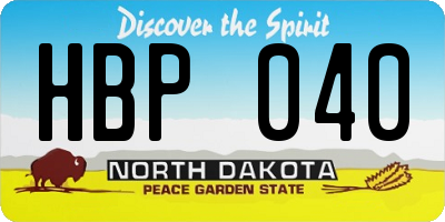 ND license plate HBP040