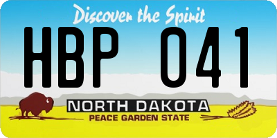 ND license plate HBP041