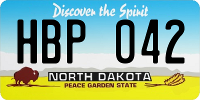 ND license plate HBP042