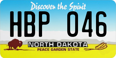 ND license plate HBP046