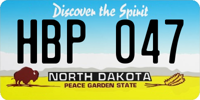 ND license plate HBP047