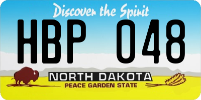 ND license plate HBP048