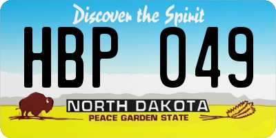 ND license plate HBP049