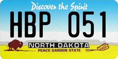 ND license plate HBP051