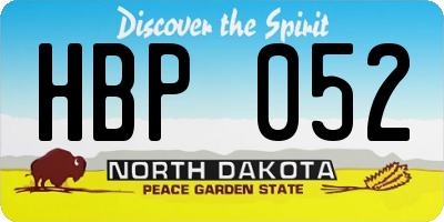 ND license plate HBP052