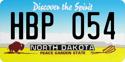 ND license plate HBP054