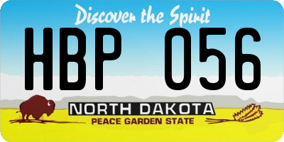 ND license plate HBP056