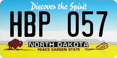 ND license plate HBP057