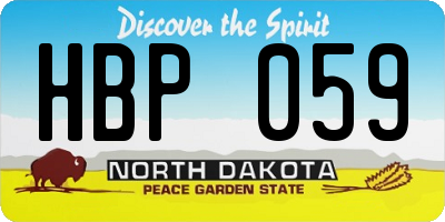 ND license plate HBP059