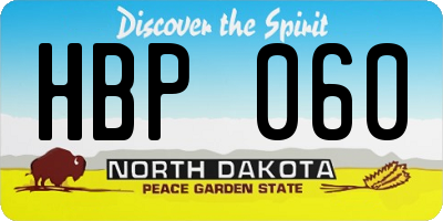 ND license plate HBP060