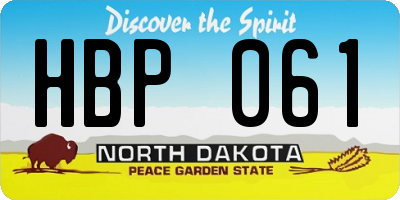 ND license plate HBP061