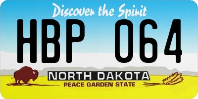 ND license plate HBP064