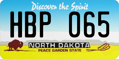 ND license plate HBP065