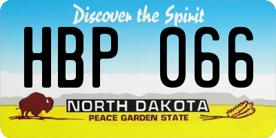 ND license plate HBP066