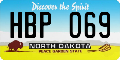 ND license plate HBP069